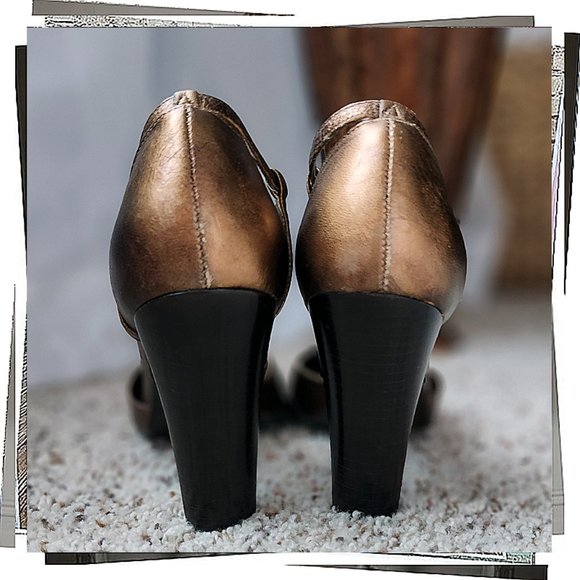 Victoria/1920’s flapper Copper Leather t-strap Heels - Picture 7 of 9